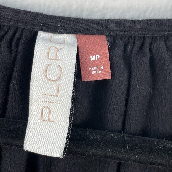 Pilcro Blouse Womens Medium Black Embroidered Peasant Boho Top Long Sleeve MP - Picture 5 of 11